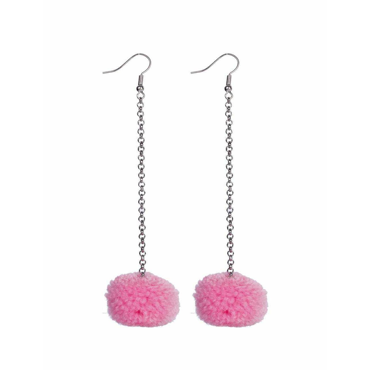 Pom Pom Chain Earrings - Thailand Jewelry La Vie Bien Pom Pom Chain Earrings - Thailand