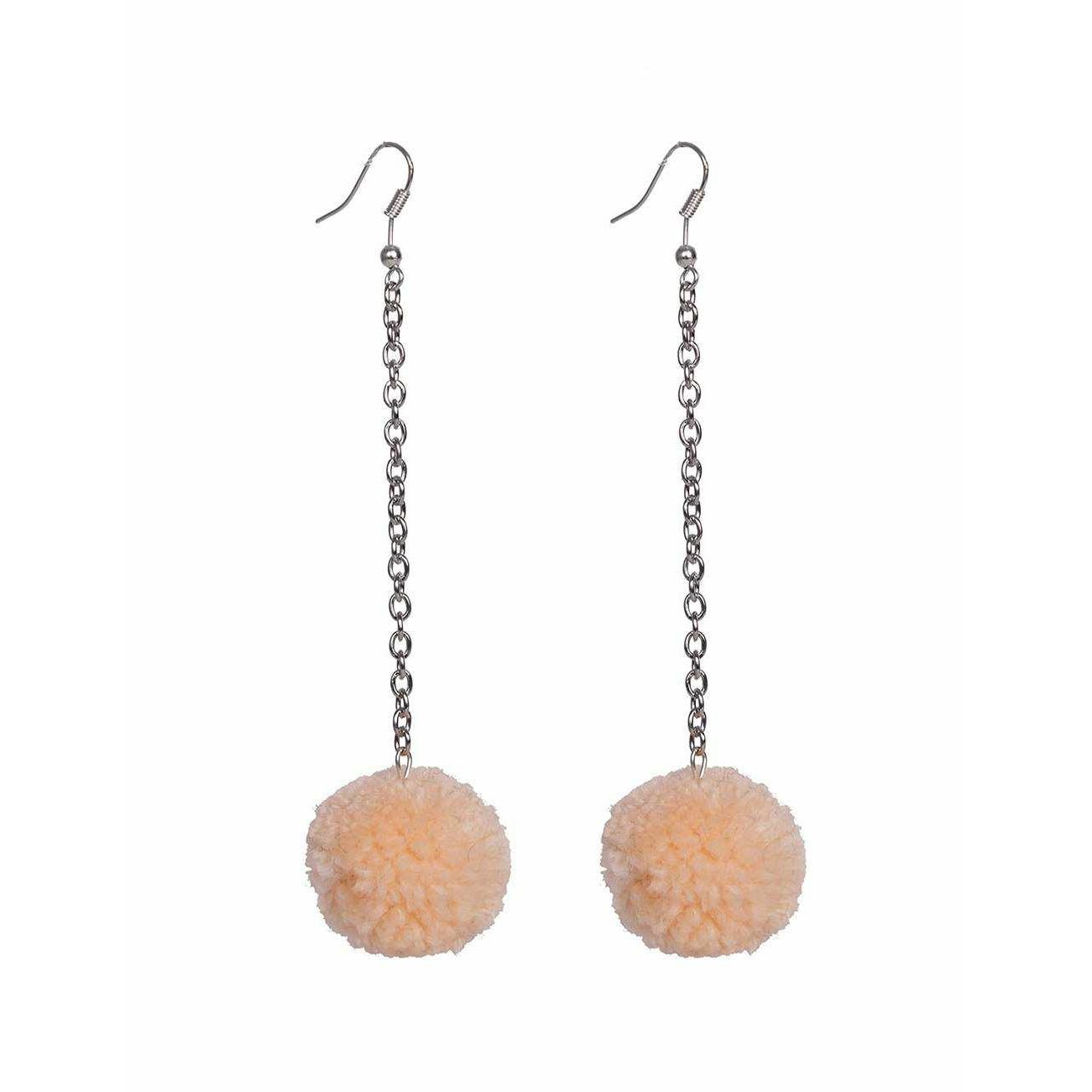 Pom Pom Chain Earrings - Thailand Jewelry La Vie Bien Pom Pom Chain Earrings - Thailand