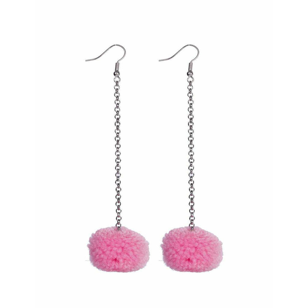 Pom Pom Chain Earrings - Thailand Jewelry La Vie Bien Pom Pom Chain Earrings - Thailand