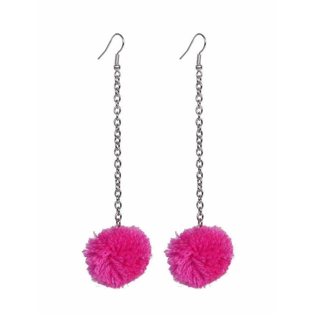 Pom Pom Chain Earrings - Thailand Jewelry La Vie Bien Pom Pom Chain Earrings - Thailand