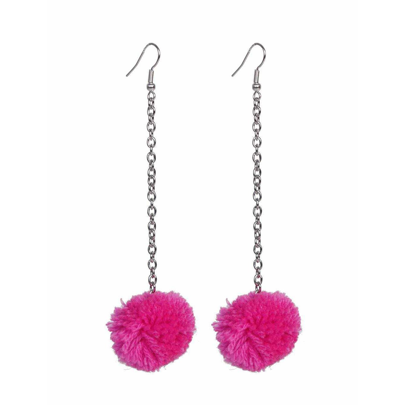 Pom Pom Chain Earrings - Thailand Jewelry La Vie Bien Pom Pom Chain Earrings - Thailand