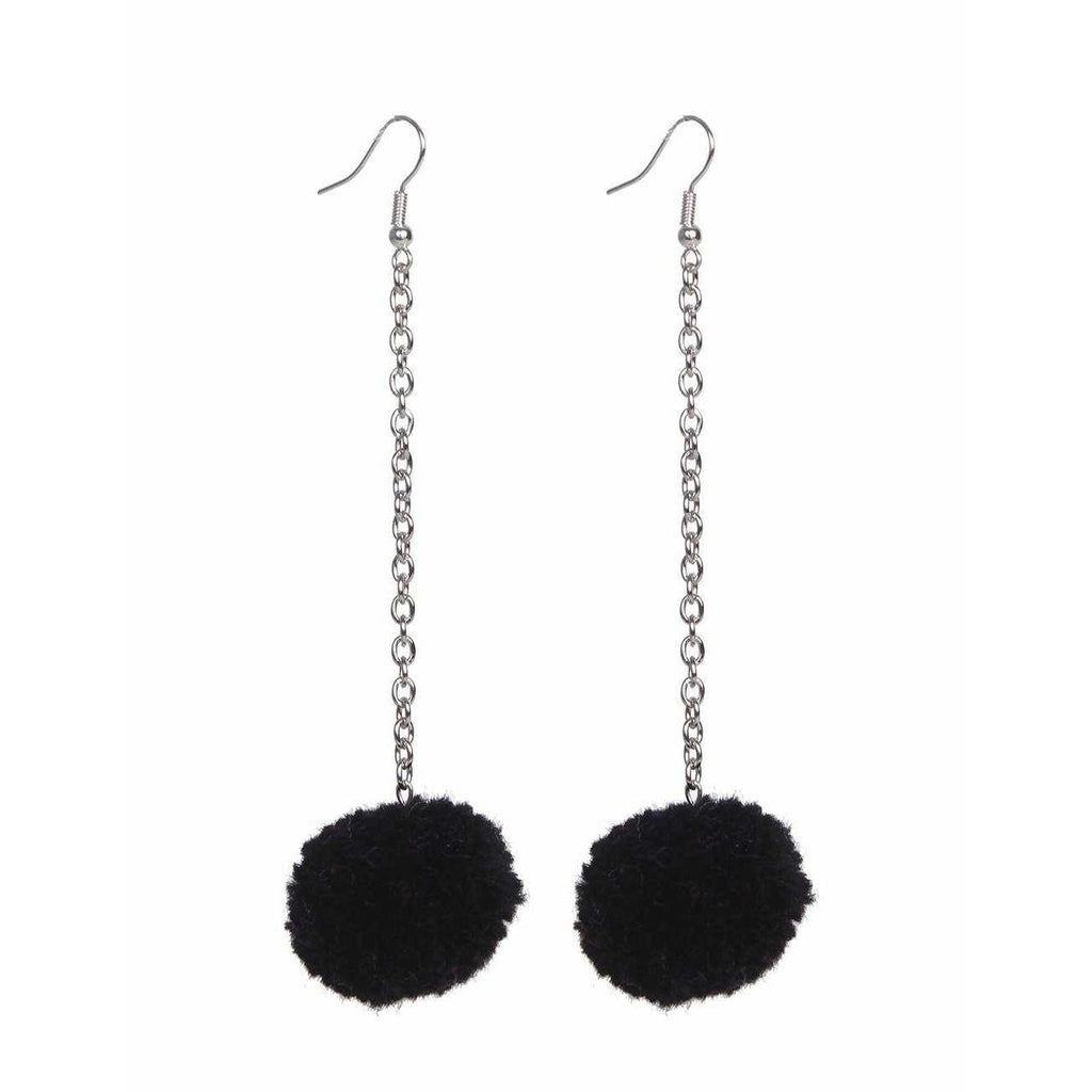Pom Pom Chain Earrings - Thailand Jewelry La Vie Bien Pom Pom Chain Earrings - Thailand