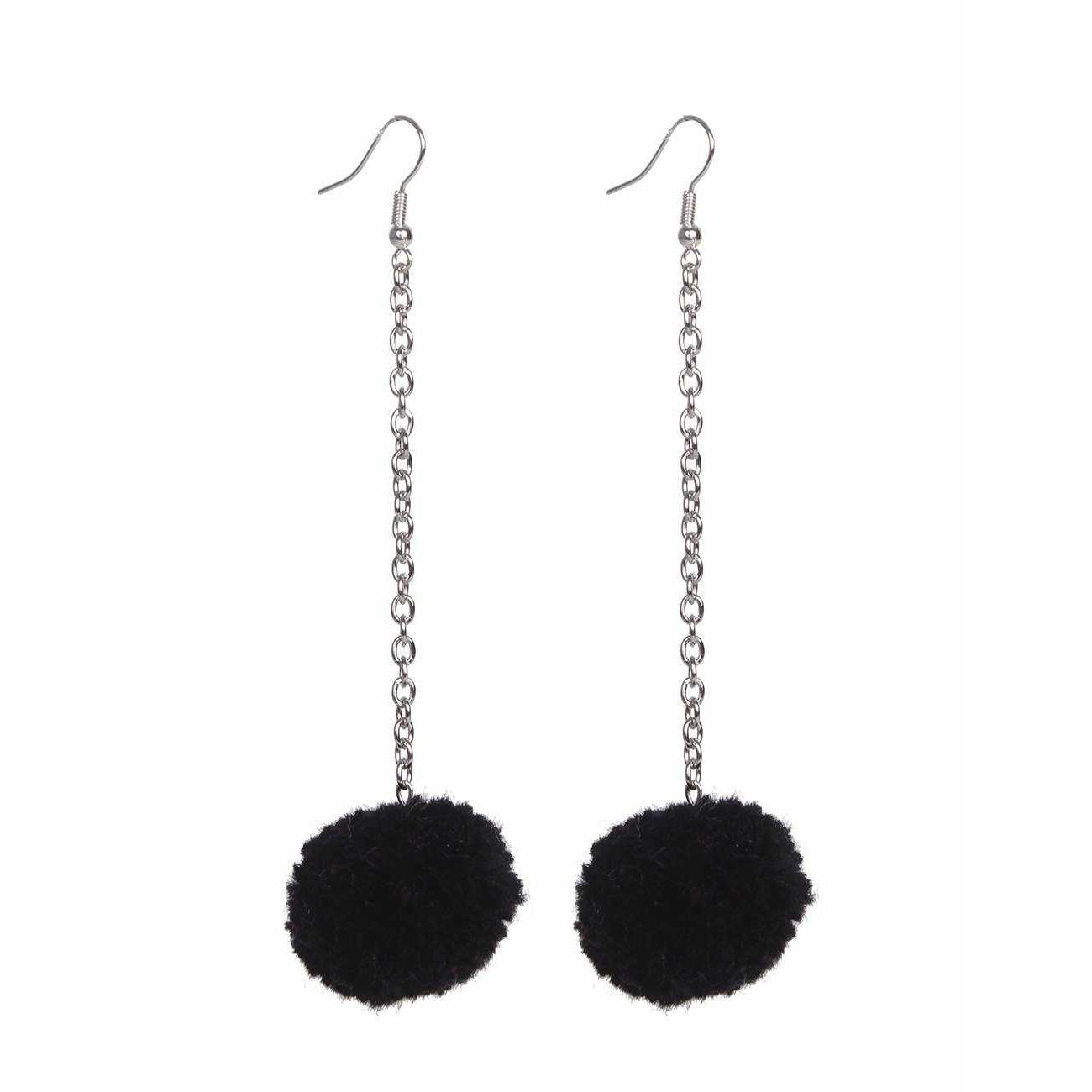 Pom Pom Chain Earrings - Thailand Jewelry La Vie Bien Pom Pom Chain Earrings - Thailand