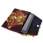 Pom Pom Embroidered Tribal Clutch | iPad Bag - Thailand Bags La Vie Bien Pom Pom Embroidered Tribal Clutch | iPad Bag - Thailand