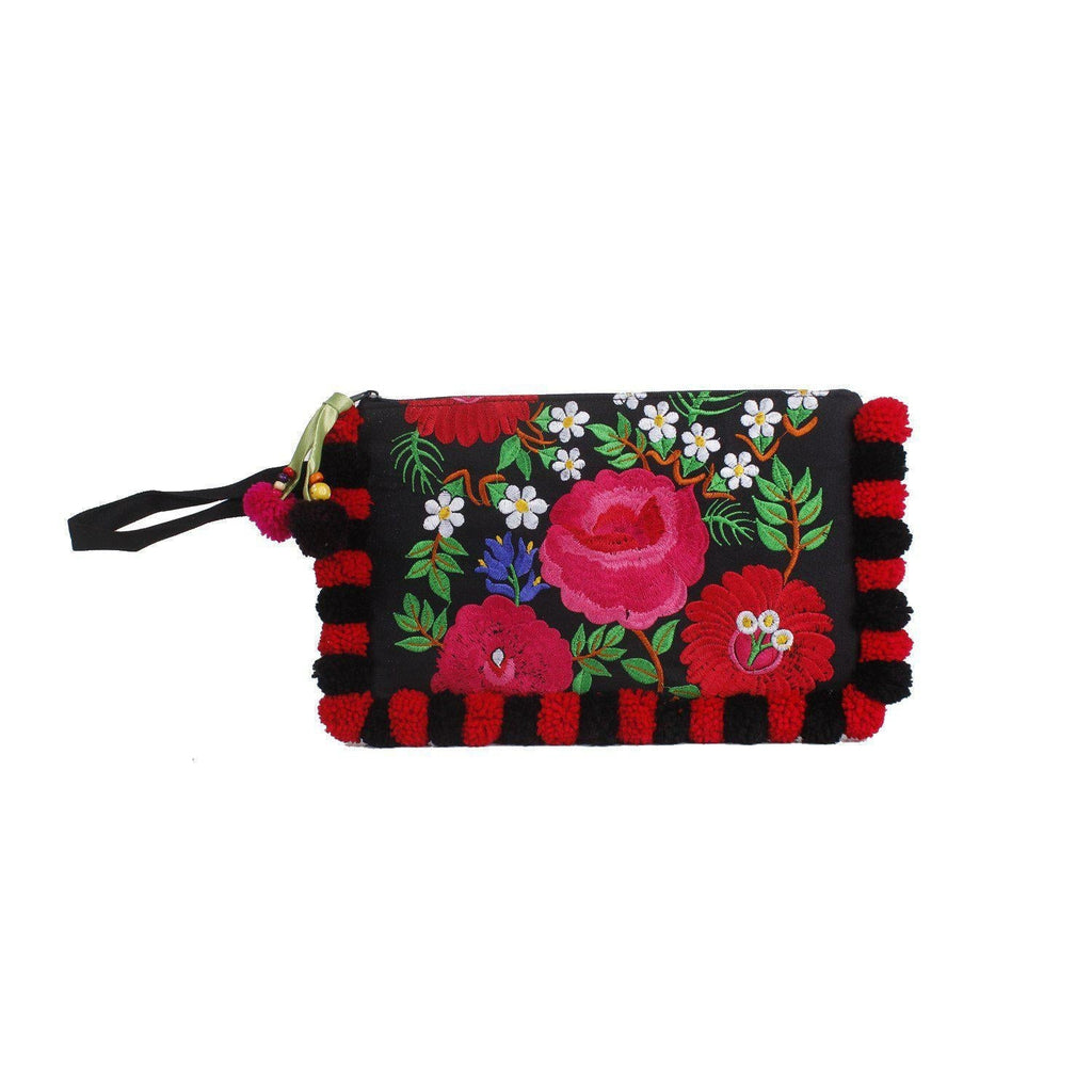 Pom Pom Flower Wristlet - Thailand Bags La Vie Bien Pom Pom Flower Wristlet - Thailand