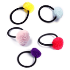 Pom Pom Hair Tie - 6 Pack Assorted - Thailand Accessories La Vie Bien Pom Pom Hair Tie - 6 Pack Assorted - Thailand