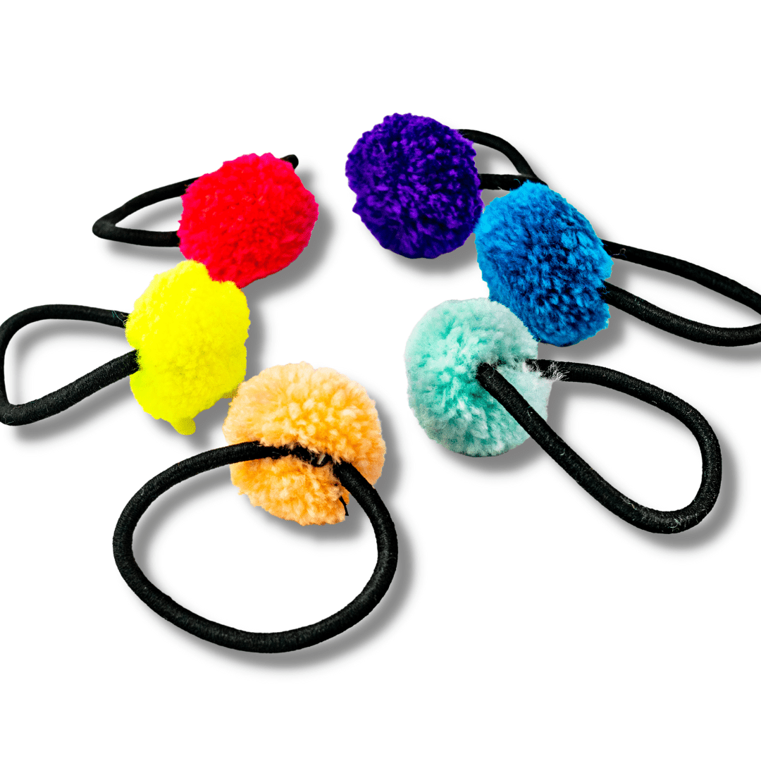 Pom Pom Hair Tie - 6 Pack Assorted - Thailand Accessories La Vie Bien Pom Pom Hair Tie - 6 Pack Assorted - Thailand