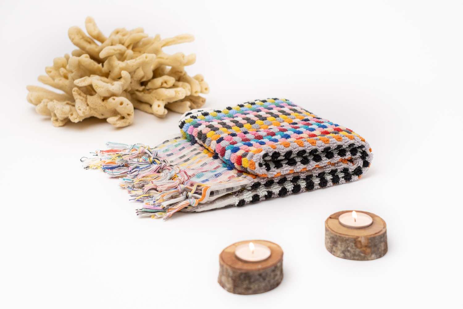 Pom Pom Hand Towel by Kalkedon Towels