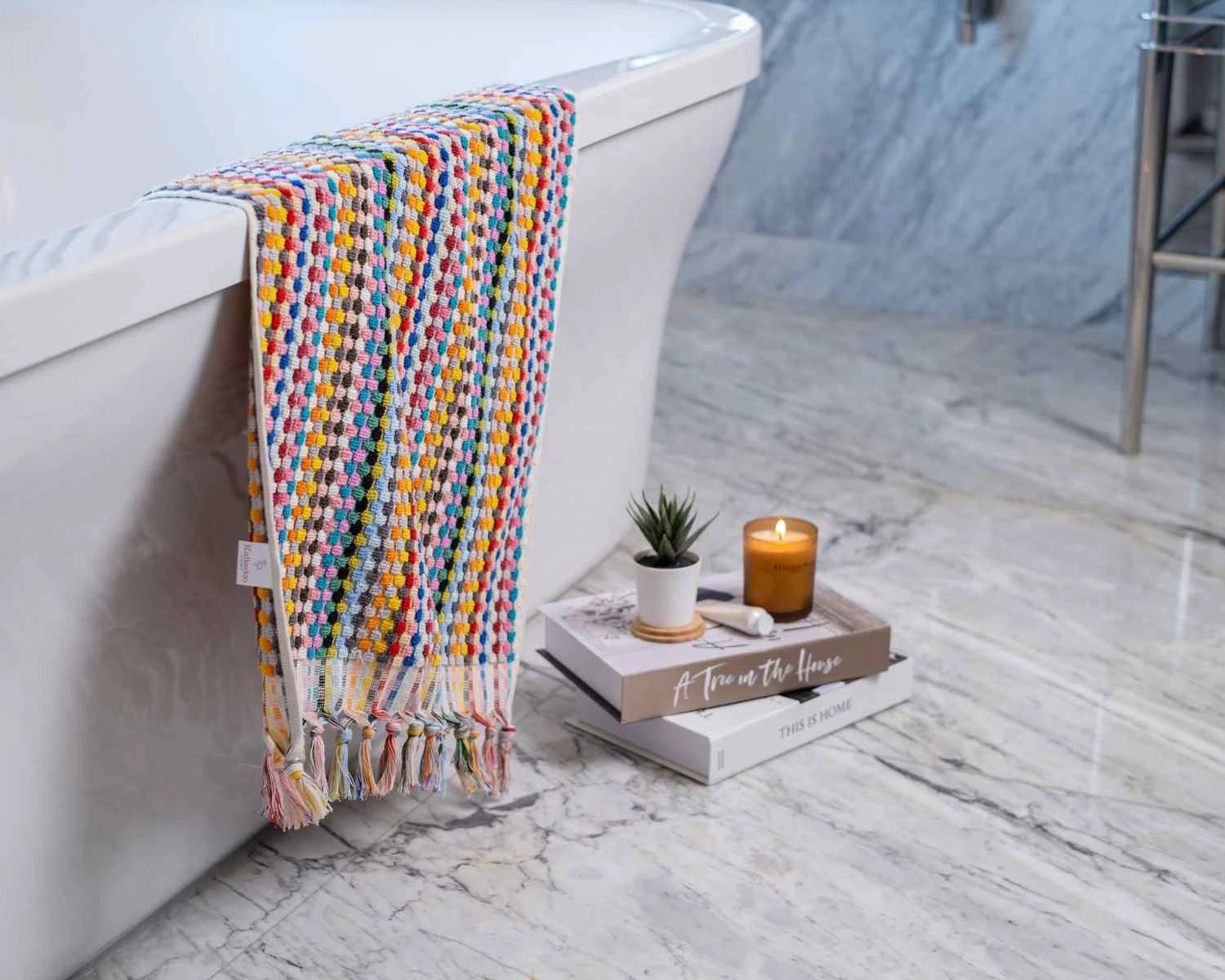 Pom Pom Hand Towel by Kalkedon Towels