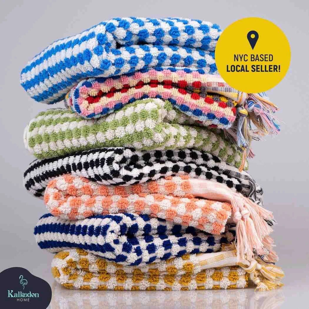 Pom Pom Hand Towel by Kalkedon Towels
