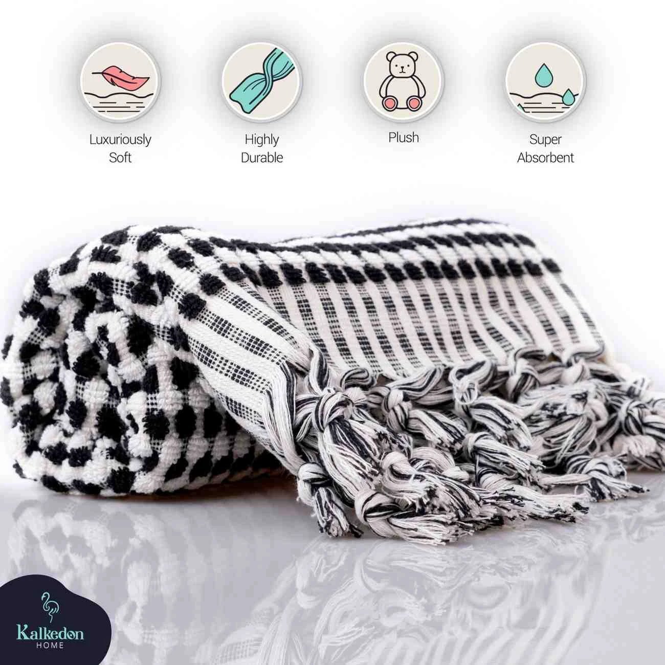 Pom Pom Hand Towel by Kalkedon Towels