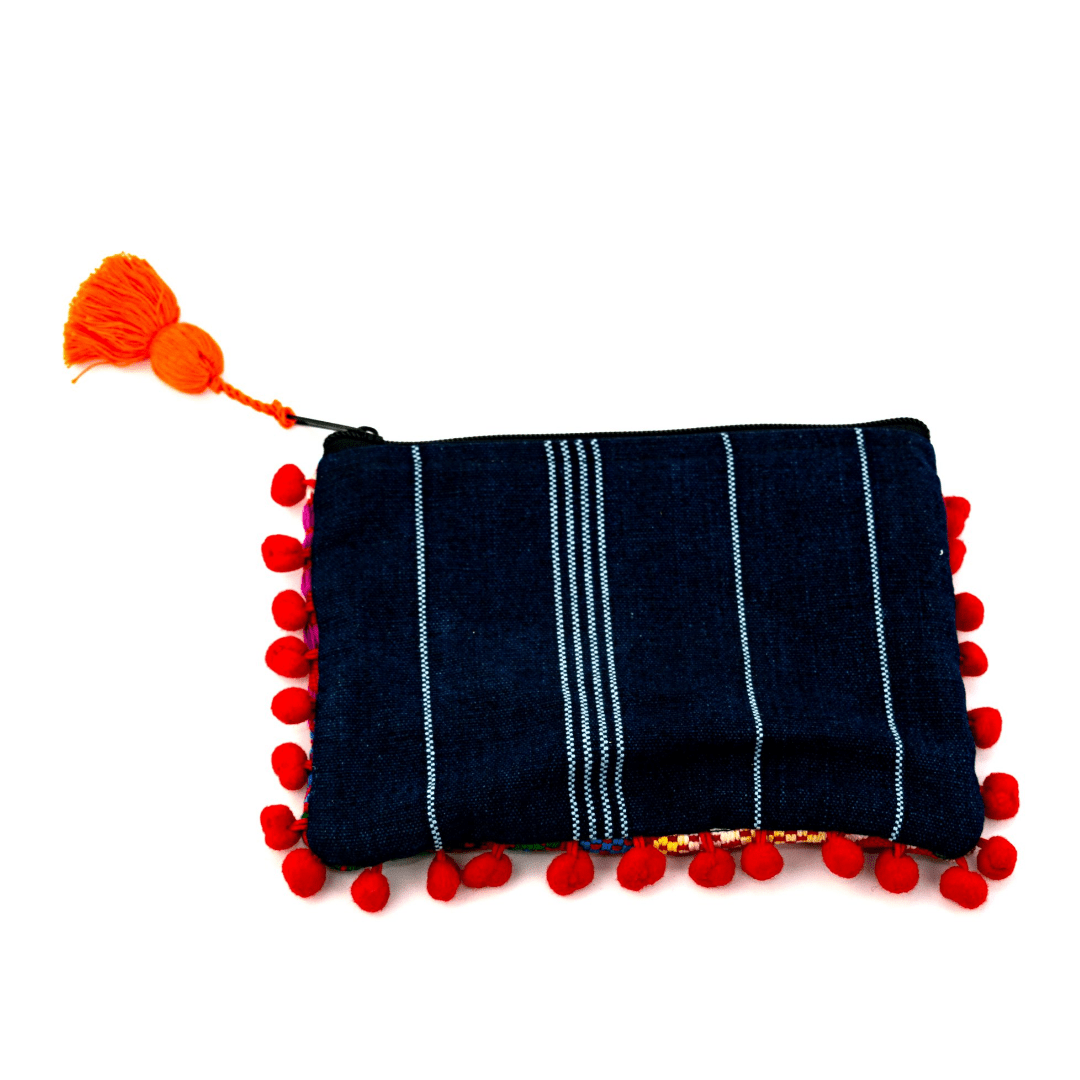 Pom Pom Maya Bag Up - cycled Huipil (Assorted Colors) - Guatemala Bags La Vie Bien Pom Pom Maya Bag Up - cycled Huipil (Assorted Colors) - Guatemala