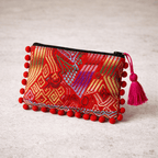 Pom Pom Maya Bag Up - cycled Huipil (Assorted Colors) - Guatemala Bags La Vie Bien Pom Pom Maya Bag Up - cycled Huipil (Assorted Colors) - Guatemala