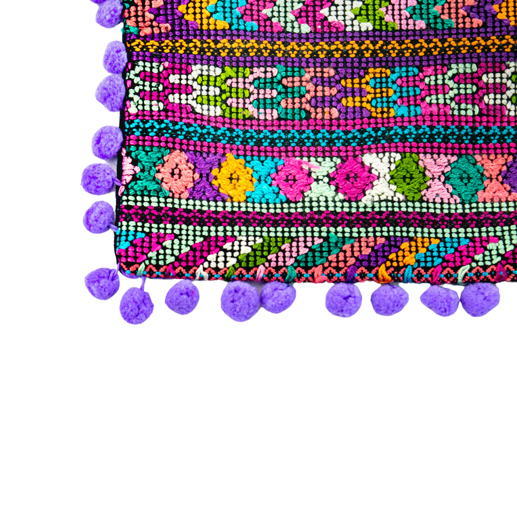 Pom Pom Maya Bag Up - cycled Huipil (Assorted Colors) - Guatemala Bags La Vie Bien Pom Pom Maya Bag Up - cycled Huipil (Assorted Colors) - Guatemala