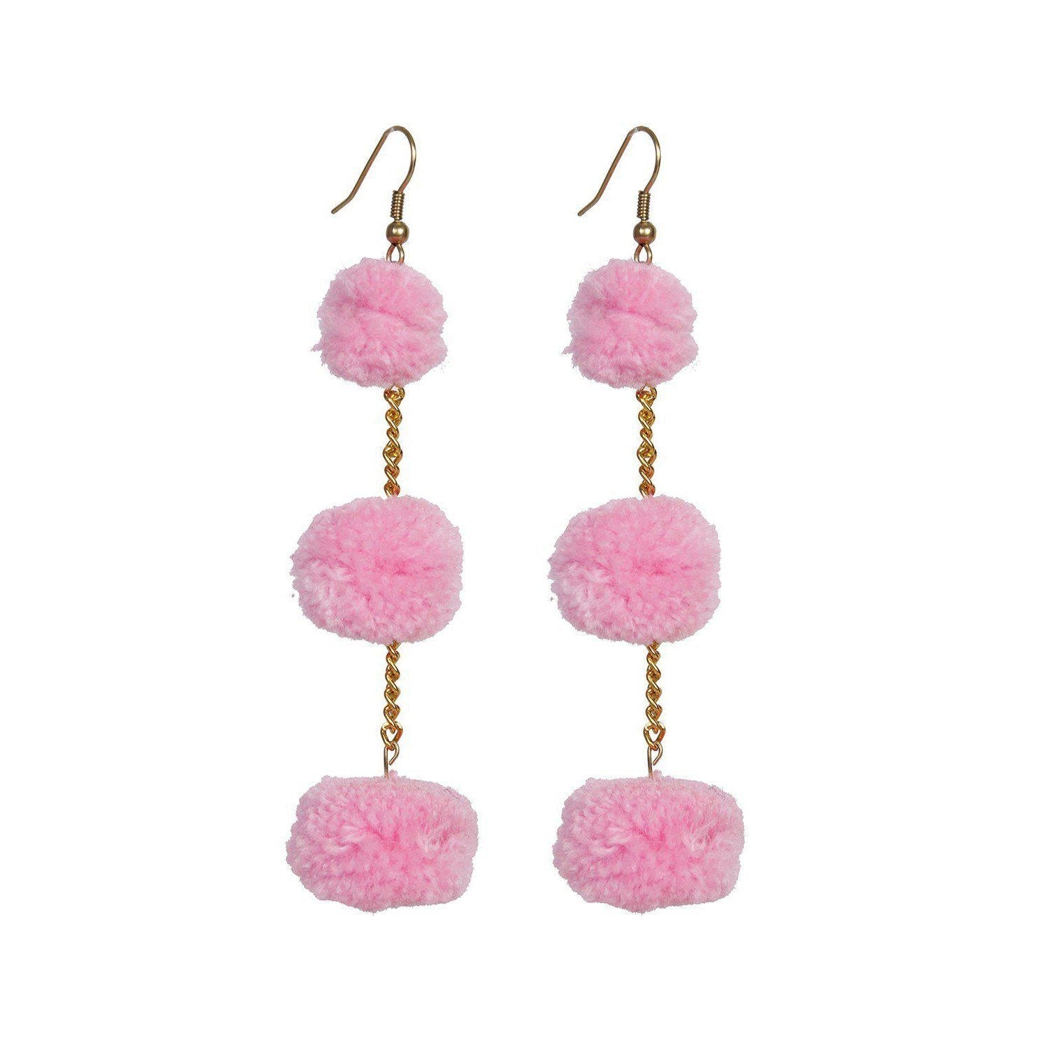 Pom Pom Triple Earrings - Thailand Jewelry La Vie Bien Pom Pom Triple Earrings - Thailand