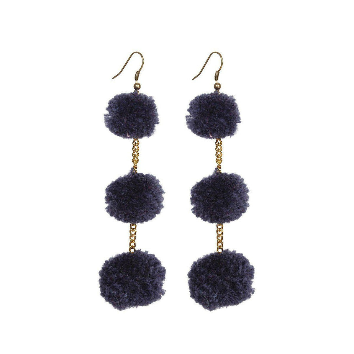 Pom Pom Triple Earrings - Thailand Jewelry La Vie Bien Pom Pom Triple Earrings - Thailand
