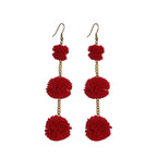 Pom Pom Triple Earrings - Thailand Jewelry La Vie Bien Pom Pom Triple Earrings - Thailand