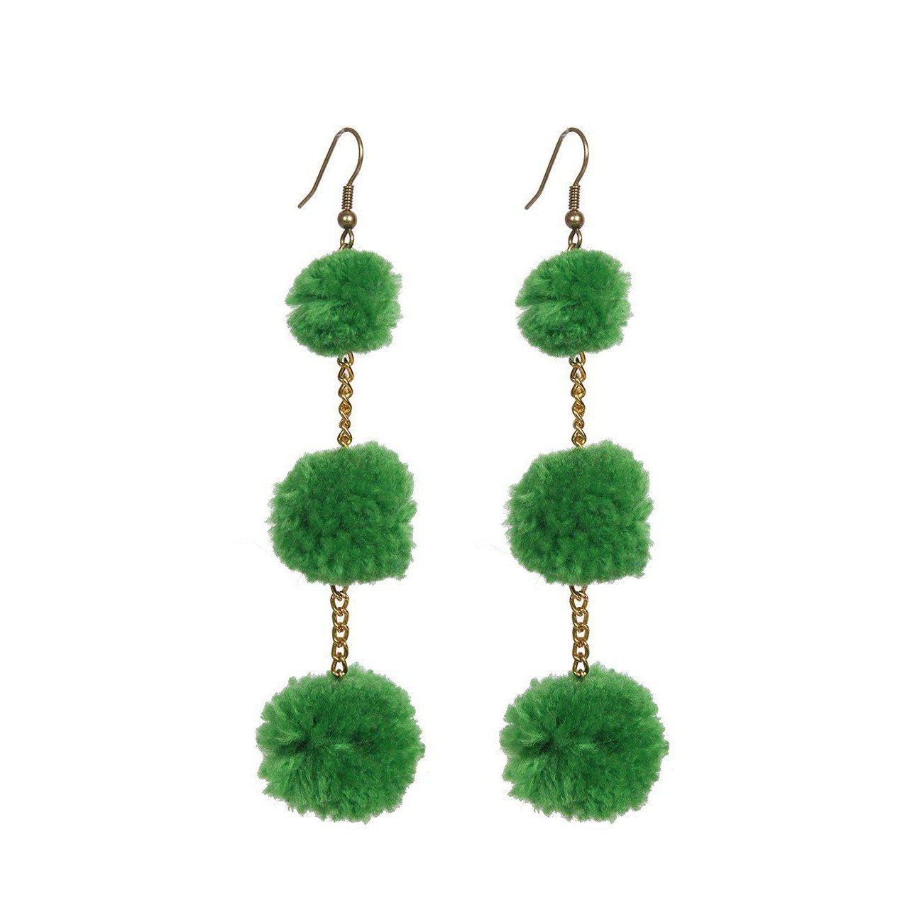 Pom Pom Triple Earrings - Thailand Jewelry La Vie Bien Pom Pom Triple Earrings - Thailand