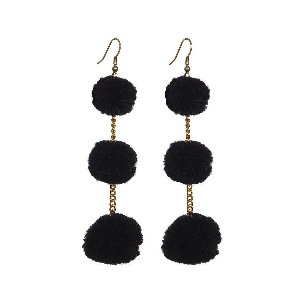 Pom Pom Triple Earrings - Thailand Jewelry La Vie Bien Pom Pom Triple Earrings - Thailand