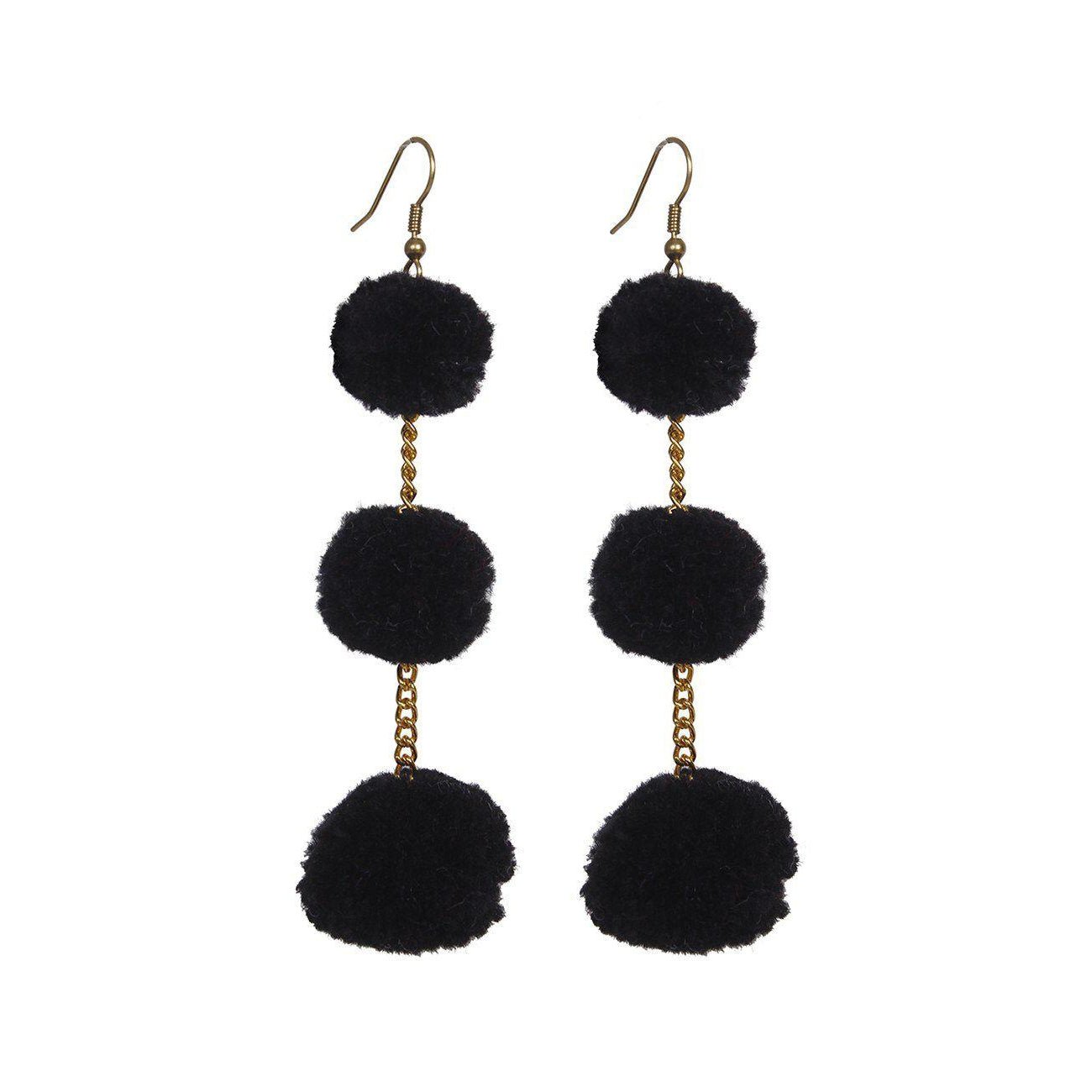 Pom Pom Triple Earrings - Thailand Jewelry La Vie Bien Pom Pom Triple Earrings - Thailand