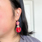 Pomegranate Acrylic Dangle Earrings Earrings La Vie Bien Pomegranate Acrylic Dangle Earrings