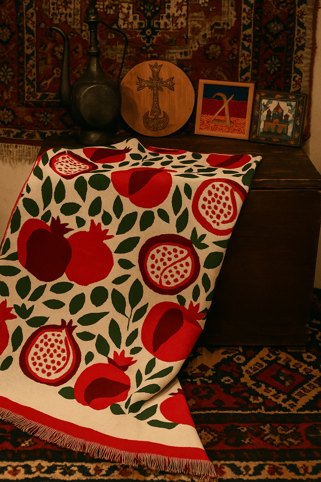 Pomegranate Bliss Blanket Throw Blanket La Vie Bien Pomegranate Bliss Blanket