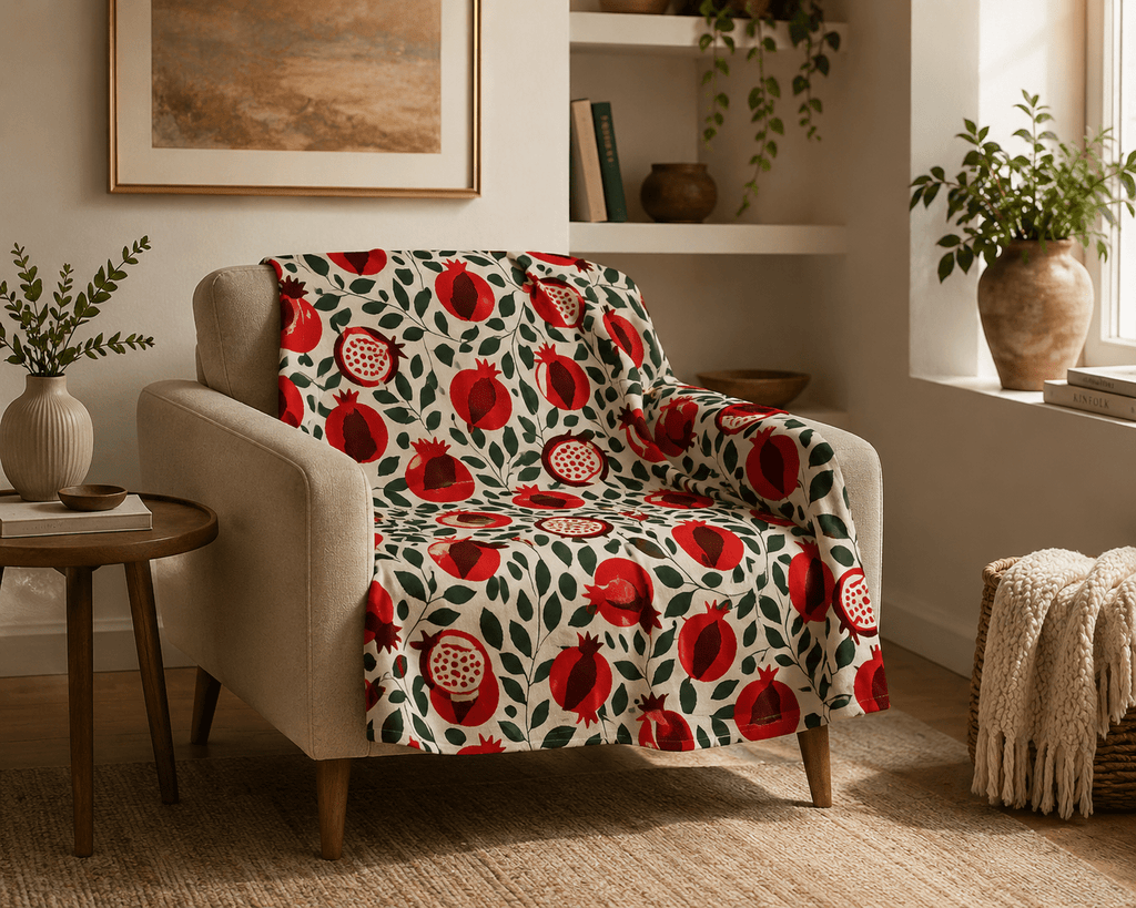 Pomegranate Bliss Blanket Throw Blanket La Vie Bien Pomegranate Bliss Blanket