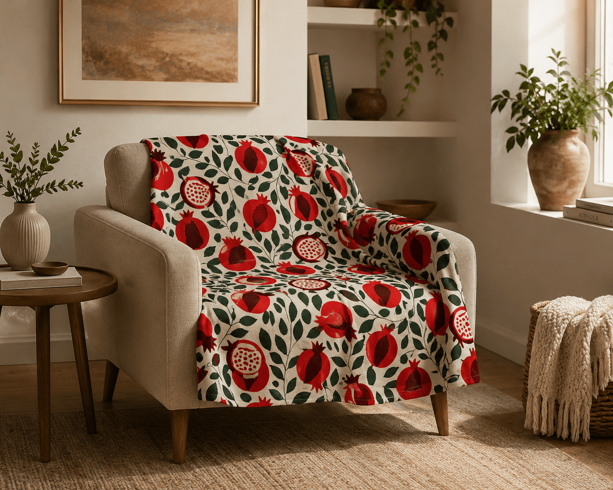 Pomegranate Bliss Blanket Throw Blanket La Vie Bien Pomegranate Bliss Blanket