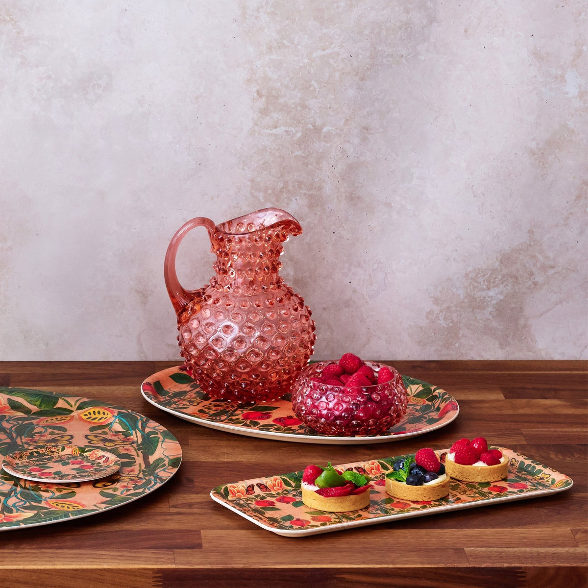 Pomegranate Migration Birchwood Decorative Tray - Oval Kitchen & Dining La Vie Bien Pomegranate Migration Birchwood Decorative Tray - Oval