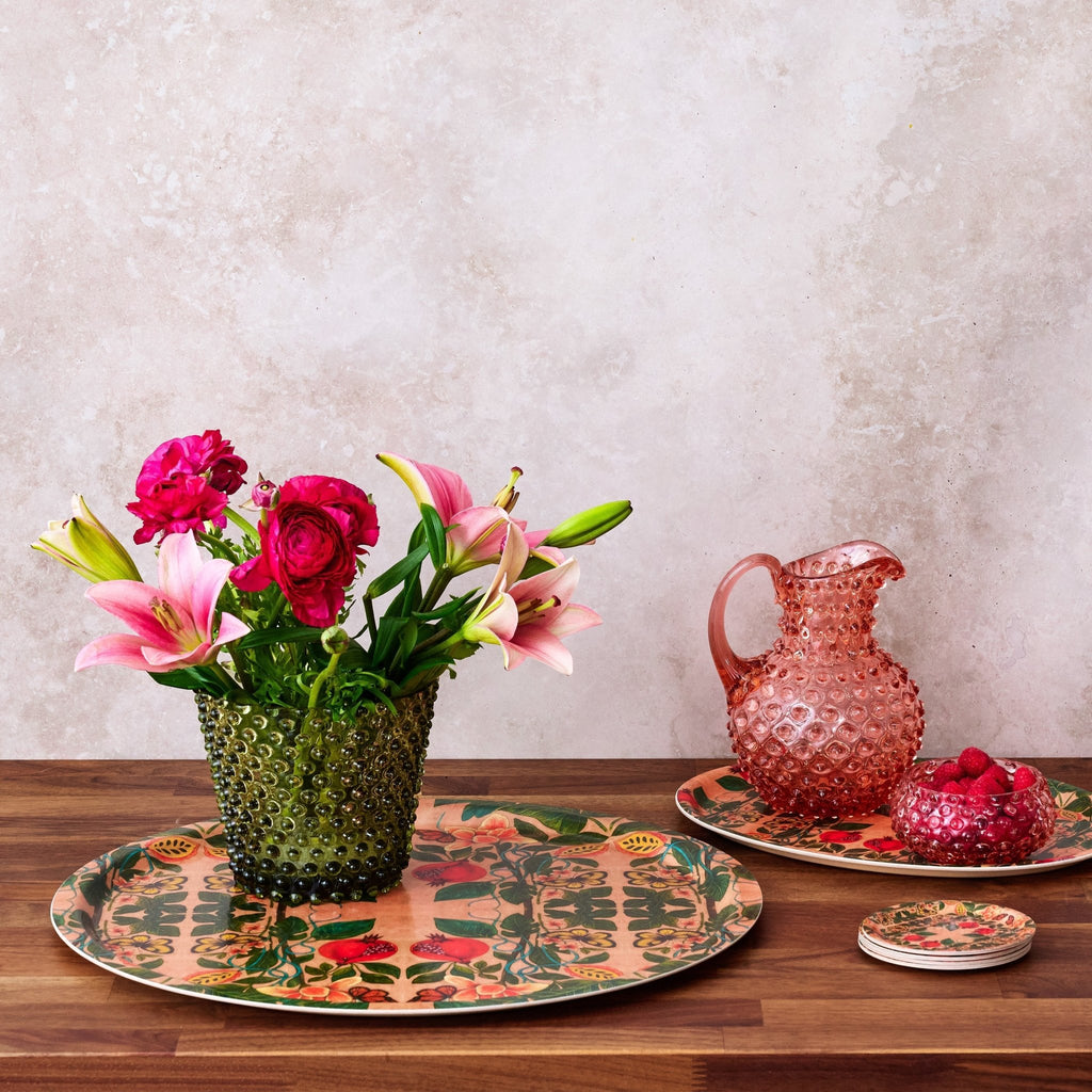 Pomegranate Migration Birchwood Decorative Tray - Round - Large Kitchen & Dining La Vie Bien Pomegranate Migration Birchwood Decorative Tray - Round - Large