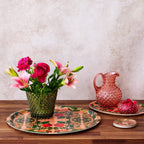 Pomegranate Migration Birchwood Decorative Tray - Round - Large Kitchen & Dining La Vie Bien Pomegranate Migration Birchwood Decorative Tray - Round - Large
