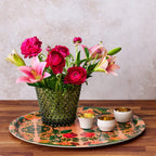 Pomegranate Migration Birchwood Decorative Tray - Round - Large Kitchen & Dining La Vie Bien Pomegranate Migration Birchwood Decorative Tray - Round - Large