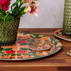 Pomegranate Migration Decorative Birchwood Tray - Mini Round - Set of 2 La Vie Bien Pomegranate Migration Decorative Birchwood Tray - Mini Round - Set of 2