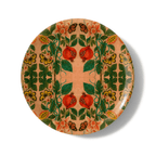 Pomegranate Migration Decorative Birchwood Tray - Mini Round - Set of 2 La Vie Bien Pomegranate Migration Decorative Birchwood Tray - Mini Round - Set of 2