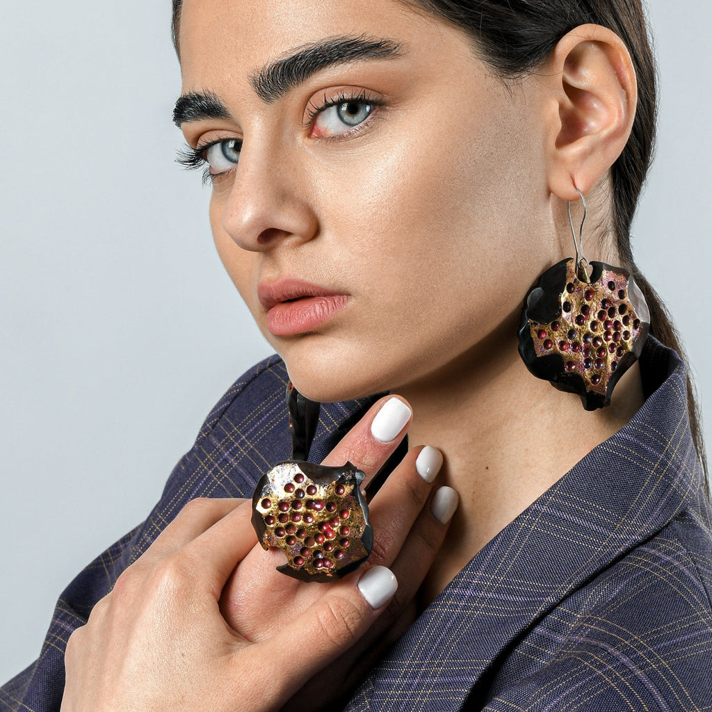 Pomegranate Wooden Ring ring La Vie Bien Pomegranate Wooden Ring