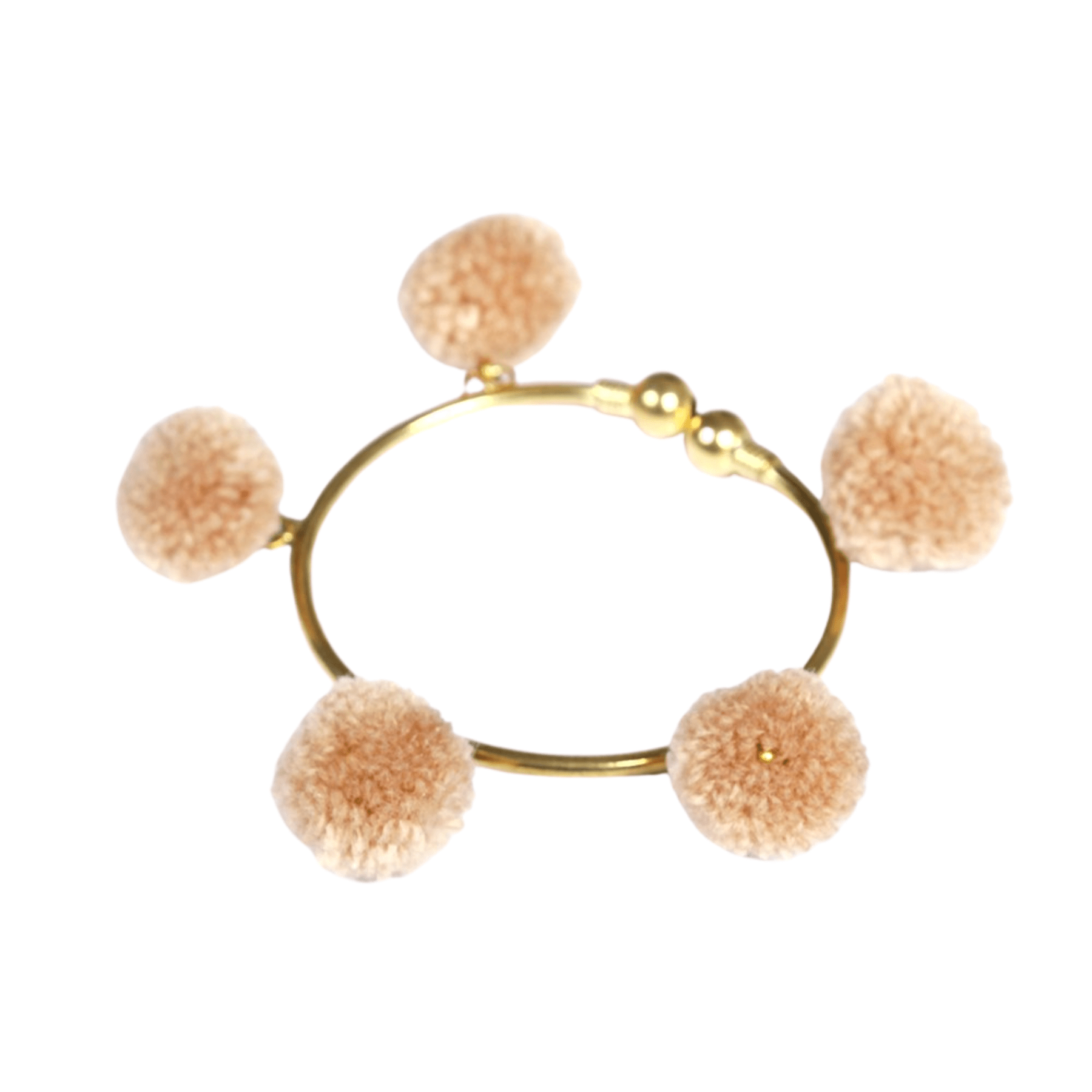 PomPom Brass Cuff Bracelet - Thailand Jewelry La Vie Bien PomPom Brass Cuff Bracelet - Thailand