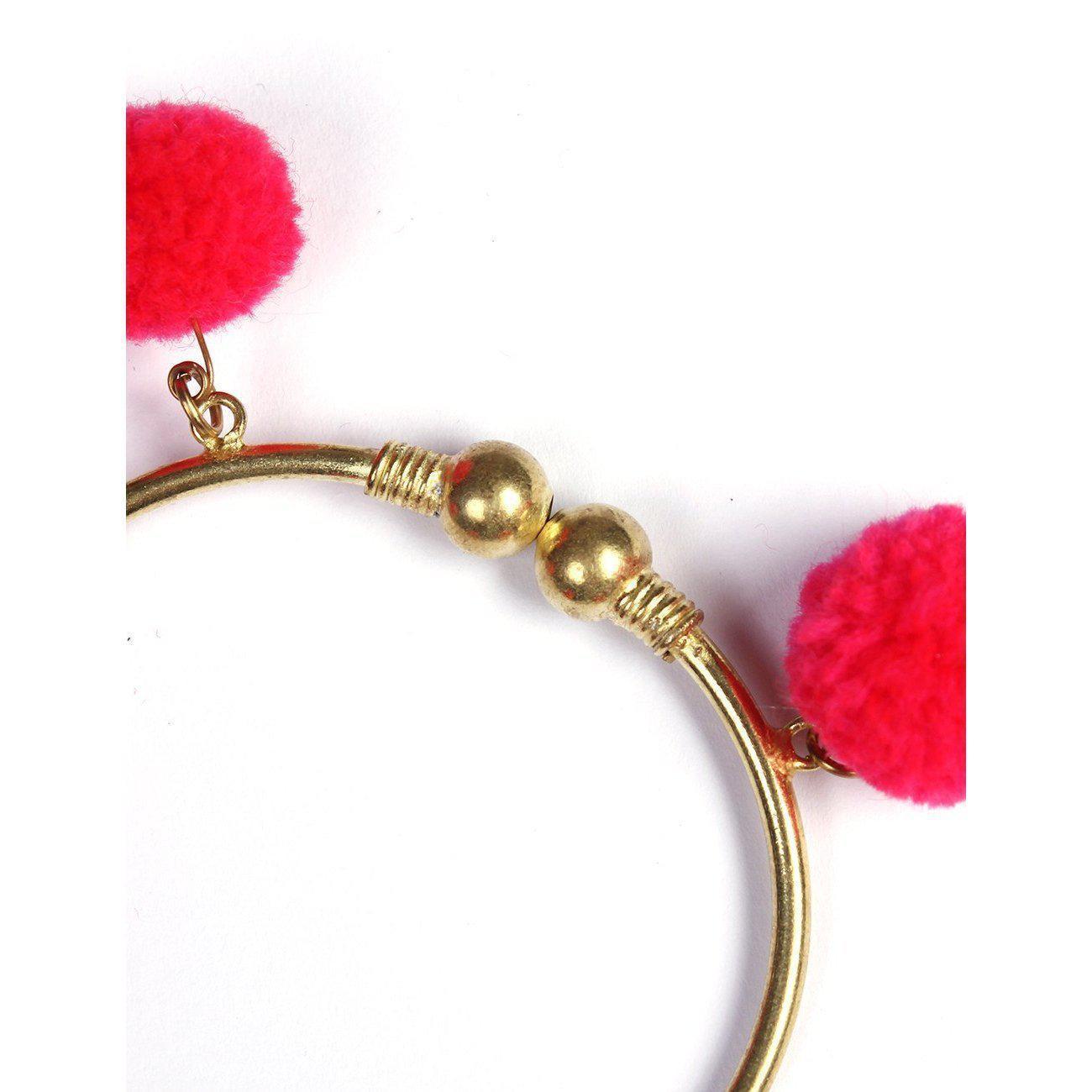 PomPom Brass Cuff Bracelet - Thailand Jewelry La Vie Bien PomPom Brass Cuff Bracelet - Thailand
