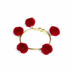 PomPom Brass Cuff Bracelet - Thailand Jewelry La Vie Bien PomPom Brass Cuff Bracelet - Thailand