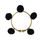 PomPom Brass Cuff Bracelet - Thailand Jewelry La Vie Bien PomPom Brass Cuff Bracelet - Thailand