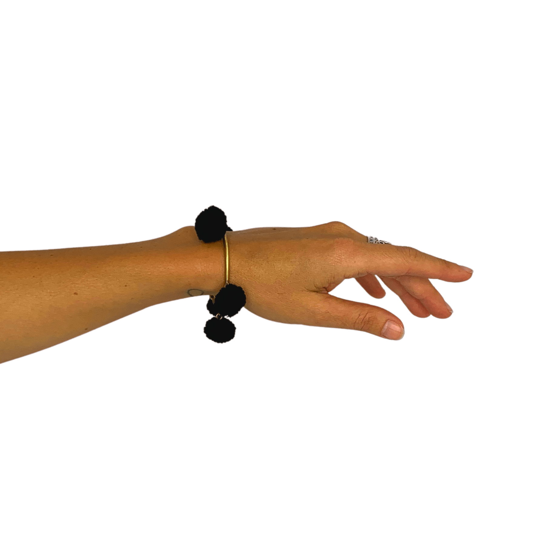 PomPom Brass Cuff Bracelet - Thailand Jewelry La Vie Bien PomPom Brass Cuff Bracelet - Thailand