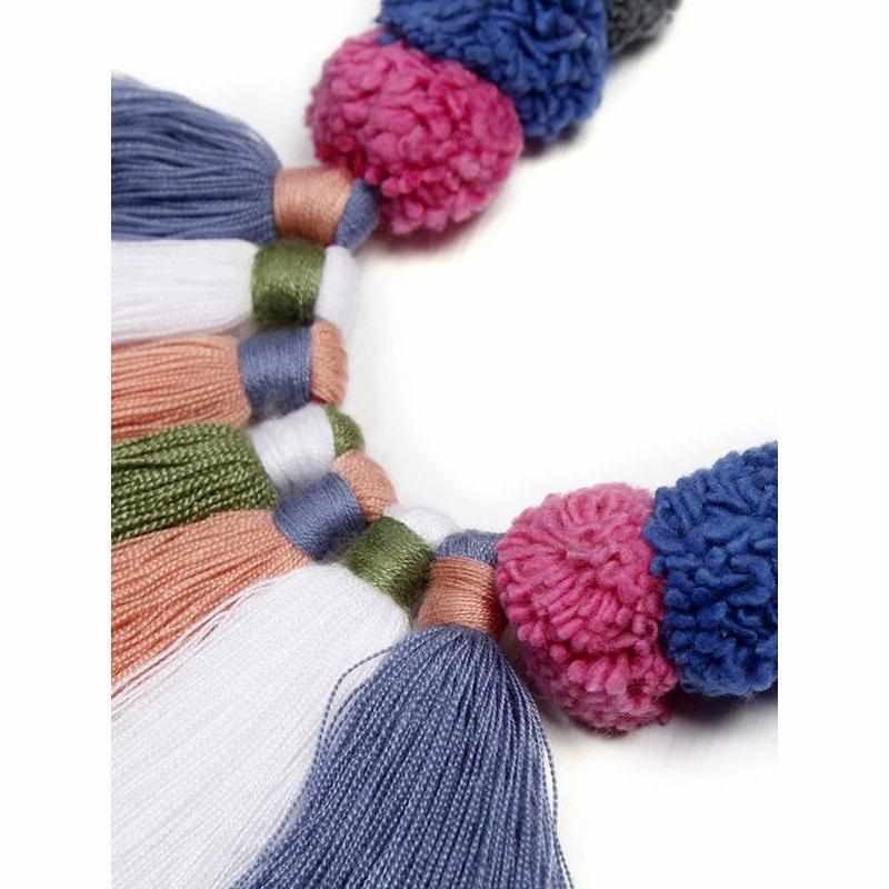 PomPom & Tassels Hmong Necklace - Thailand Jewelry La Vie Bien PomPom & Tassels Hmong Necklace - Thailand