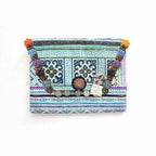 PomPoms, Bells & Coins Vintage Envelope Clutch - Thailand Bags La Vie Bien PomPoms, Bells & Coins Vintage Envelope Clutch - Thailand