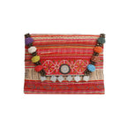 PomPoms, Bells & Coins Vintage Envelope Clutch - Thailand Bags La Vie Bien PomPoms, Bells & Coins Vintage Envelope Clutch - Thailand