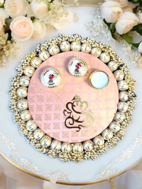 Pooja Thali with Ganesha & Gota Mandir items La Vie Bien Pooja Thali with Ganesha & Gota