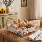Poppies Cream Acrylic Coated Bread Basket by Tissus Toselli Bread basket La Vie Bien Poppies Cream Acrylic Coated Bread Basket by Tissus Toselli