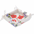 Poppies Cream Acrylic Coated Bread Basket by Tissus Toselli by I Dream of France