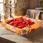 Poppies Yellow Acrylic Coated Bread Basket by Tissus Toselli Bread basket La Vie Bien Poppies Yellow Acrylic Coated Bread Basket by Tissus Toselli