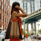 Poppy Woven Striped Tote | Hammock Bag - Mexico Bags La Vie Bien Poppy Woven Striped Tote | Hammock Bag - Mexico