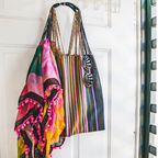 Poppy Woven Striped Tote | Hammock Bag - Mexico Bags La Vie Bien Poppy Woven Striped Tote | Hammock Bag - Mexico