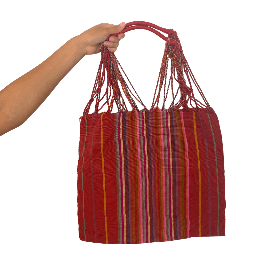 Poppy Woven Striped Tote | Hammock Bag - Mexico Bags La Vie Bien Poppy Woven Striped Tote | Hammock Bag - Mexico